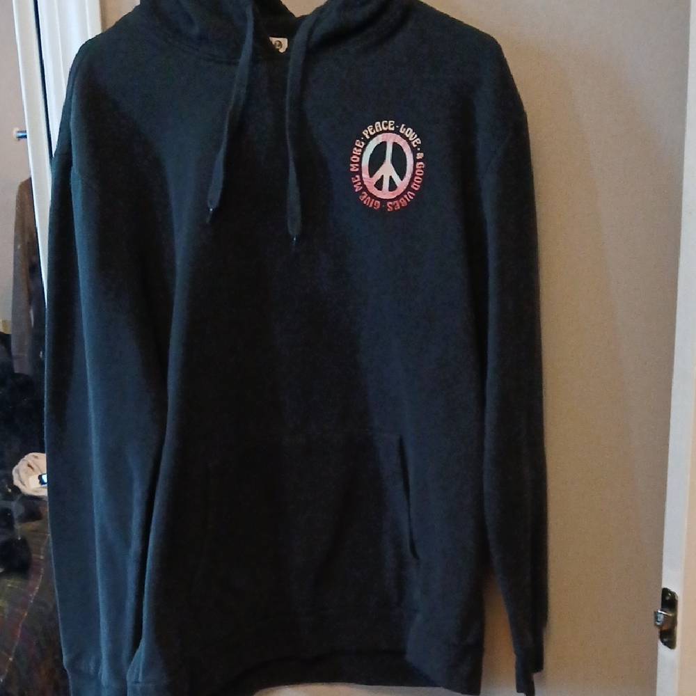 Black Hoodie with Peace Logo